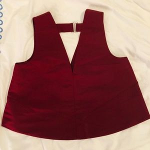 Tibi Sleeveless Crop Top - Red